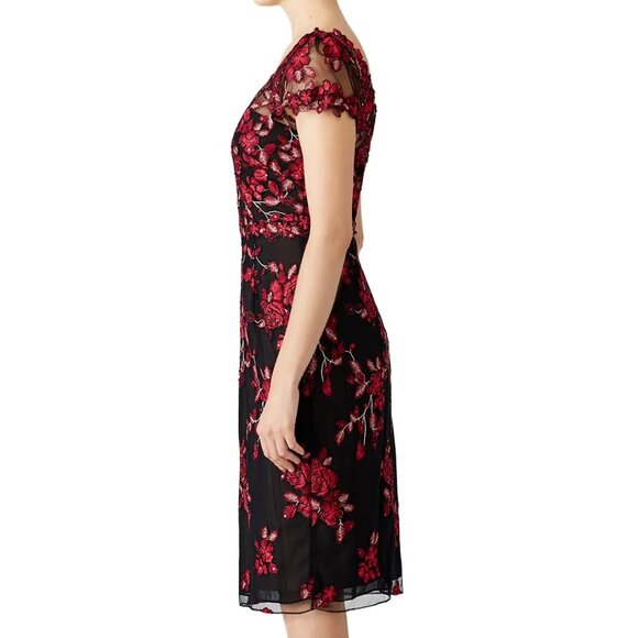 Marhesa Notte Red Floral Embroidered Sheath Dress - Picture 3 of 4